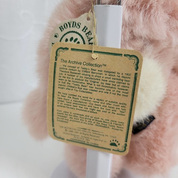 Boyd's Bears Kids Head Bean Archive Collection 11" Pink Mini Plush Rabbit - Picture 6 of 9